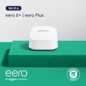 Amazon eero 6+ mesh wifi system - Supports internet plans up to a Gigabit, Coverage up to 4,500 sq. ft., Connect 75+ devices, 3-pack
