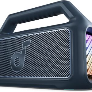 soundcore Boom 2 By Anker, Outdoor Speaker, 80W, Subwoofer, BassUp 2.0, 24H Playtime, IPX7 Waterproof, Floatable, RGB Lights, USB-C, Custom EQ, Bluetooth 5.3, Portable for Camping, Beach, and Backyard